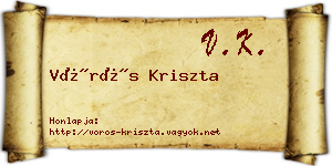 Vörös Kriszta névjegykártya
