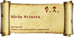 Vörös Kriszta névjegykártya